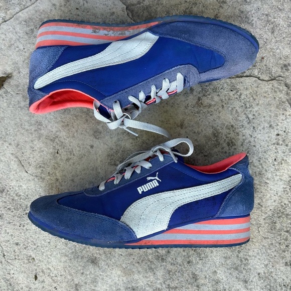 Puma Classic Wedge Carolina Stripe, size 9 - Picture 3 of 14